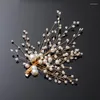 Hair Clips Forest Bridal Crystal Pearl Flower Hairclip Floral Style Barrette Bride Jewelry Bridesmaid Wedding Korea Accessories