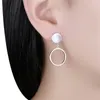 Boucles d'Oreilles Pendantes Anneau Cercle Ouvert Mode Rond Hoop Plaine Argent Plaqué Goutte Oreille