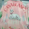 Chándales de hombre Tela fina Verano Casablanca Conjunto de camisa corta Spotted Dog Court Garden Traje de contraste Hombres Mujeres Hawaii Beach Tennis Club 230724