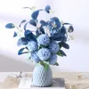 Dried Flowers Artificial Silk Flowers White Bridal Wedding Anemone Bouquet Scrapbook Home Room Table Decoration Plant Fake Flower R230725