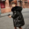 Down Coat 2023 Girl Winter Down Jacket Faux Fur Waterproof Hooded Long Girl Winter Ytterkläder Coat 5-16 Years Teenage Girl Parka Snökläder HKD230725