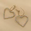 Boucles d'oreilles pendantes ZHINI mignon coeur creux grand pour les femmes 2023 mode charmant Zircon cristal goutte boucle d'oreille bijoux de fête