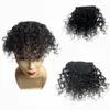 Bangs Afro Curly Bangs för svarta kvinnor kinky lockigt klipp i mänskligt hår lugg brasilianska frans hårförlängningar icke-remy 230724
