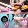 Disposable Gloves 100PCS/Box PVC Household Waterproof Pink Nitrile Butcher Safety Work Latex Free Long For Kitchen Use