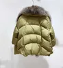 Damen-Daunenparkas FURYOUME Damen-Wintermantel, weiße Entendaunenjacke mit großem echtem Silberfuchspelzkragen, weibliche lose Oberbekleidung, modischer Mantel HKD230725