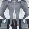 Męski dżinsy męskie dżinsy Man Solid Kolor Specja chude oprawione stopy spodnie Slim Fit Dżins Pant Casual Men Mass Catch Elastyczność Jogger1 L230725