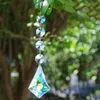 Trädgårdsdekorationer 50mm Crystal Arrow AB Color Sun Catcher Pendant Octonal Bead Chain Balkong Hängande Hem Chandelier Light Harvest Decor