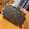 retro Mini soft trunk box grey flower bag M46002 Womens Man designer Cosmetic case luxury tote handbag clutch Genuine Leather cross body Shoulder chain bag