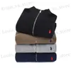 Men's Sweaters Designer Mens Business Jacket Rl Casual Semiturtleneck Zipper Men Sweater Knitted Cardigan Pony Top t