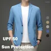 Ternos masculinos leves e básicos skins UPF 50 jaqueta de sol de manga comprida terno blazer masculino vestido de verão blazers ajuste fino para negócios casaco casual