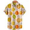 Heren Casual Shirts 3D Printing Luxe Designer Middeleeuwse Clothings Tropisch Fruit Hawaiian Harajuku Mode Stijl Tiki Big Size Bloemen Shirt