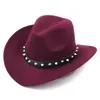 Enfants Western Cowboy Hat Costume Cowgirl Cap Fedoras avec Rivets Ceinture En Cuir pour Mascarade Fête Anniversaire