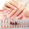 Faux Ongles 1lot / 10 kits Long Français Nail Tip Naturel Rose Couverture Complète Faux Ongles À La Main Acrylique Nail Tip Artificiel ongle False Nail Art Salon 230724