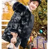 Down Coat 2023 Girls Parka Long Coats Winter Waterproof Fur Collar Hooded Jackets Big Kids Thick Warm Cotton Outerwear Teenage Snowsuit HKD230725