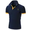 Herrpolos broderi 35% Pure Cotton Men's Polo Shirt Casual Solid Color Slim Fit Men's Polo Summer Fashion Märke Herrkläder 230724