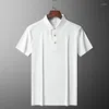 Herenpolo's Herenpoloshirt/Man Zomer Hoge kwaliteit Zakelijk Streep Kantooroverhemd/Man Ice Silk Traceless Casual T-shirt M-4XL