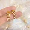 Vintage Monogram Black and White Acrylic Hip Hop Style Exaggerated Women Fashion Stud Earrings