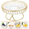 Dinnerware Sets Fruit Tray Bowl Veggie Bread Metal Vegetables Basket Cake Dish Container Iron Serving Kitchen