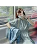 Lässige Kleider kleine frische Blasenhülle fragmentiertes Blumenkleid Frauen Sommer 2023 Französisch Erste Liebe sanfte Stil langer Rock Y2K