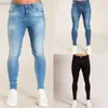 Mäns jeans män jeans Pure Color Slim Fit Super Skinny For Men Street Wear Hio Hop Ankle Tight Cut Close to Body Big Size Stretch L230725