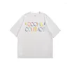 メンズTシャツファッションハラジュクハイストリートメンアンドレディートTシャツ40コムコットン色の文字印刷された丸いネックプルオーバー