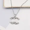 Retro Fashion Designer Necklace Pendant Necklaces Rhinestone Gold Plated Stainless Steel Letter For Women Wedding Christm Jewelry no box 20 Style