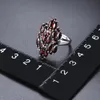 Trouwringen Hutang 5.12ct Granaat 925 Zilveren Ring voor Vrouwen Echte Rode Edelsteen Sterling Zilveren Cluster Ringen Fijne Elegante Sieraden voor Cadeau 230725