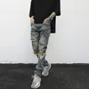 Men's Jeans Men Embroidery Ripped Holes Straight High Street Retro Punk Pants Fashio Hip Hop Streetwear Harajuku Butterfly