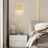 Lámpara de pared, lámparas de cristal de lujo simples modernas, luz de noche para dormitorio, pasillo, escalera, fondo de entrada, sala de estar