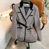 Women Designer kostym blazer jacka kappa kläder våren tusen fågel gitter serie topp