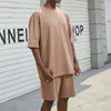 Survêtements pour hommes Hiphop décontracté rue costume été Bboy deux pièces ensemble ouest col rond T-Shirt veste Skateboard Shorts vêtements