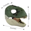 Máscaras de festa 3D Máscara de dinossauro Horror Dragão Latex Headgear Festa de máscaras Cosplay Traje Jurassic Raptor Dino Mandíbula em movimento Máscaras realistas 230724