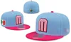 Cappellini aderenti messicani di alta qualità Lettera M Cappelli taglia Hip Hop Cappellini da baseball Visiera piatta per adulti per uomo Donna Completamente chiuso Montato m4