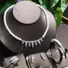 Boucles d'oreilles de collier Ensemble tirim perle pour femmes cubiques en zircone de fête de fête bijoux de dubai sets vestimentaires