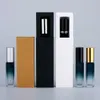 Frasco de perfume por atacado 10ml frasco de perfume de vidro quadrado grosso recarregável com caixa de bomba de spray portátil recipiente vazio 230724