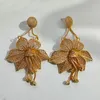 Stud Luxury Ethiopia Dubai 24k Gold Earrings Women's Twisted African Party Wedding Gift Earrings 230725