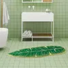 Tappetini da bagno Tappetino antiscivolo per bagno Set di accessori foglia verde Soggiorno Piede Camera da letto Corridoio Ingresso Zerbino Tappeto