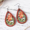 Boucles d'oreilles pendantes découpe bois Lotus fleur larme pour les femmes léger fleur demoiselle d'honneur bijoux en gros