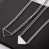 Men's Necklace Fashion Designer Pendant Women's Necklace Jewelry Casual Hip Hop Titanium Flat Festival Luxury Triangle Letter Design Hair salon with 2 colors