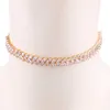 Women Trendy Jewellery Marquise Leaf Cubic Zirconia Shining Tennis Choker Necklace