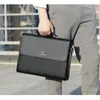 Porte-documents En Cuir De Luxe Pour Hommes Designer Travail D'affaires Fourre-Tout Bolsas Noir Sac À Main Épaule Avocat Carré A4 Côté Sac À Bandoulière 230724