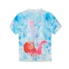 T-shirt femme Karram Y2k Aesthetics Folds T-shirt Japanese Harajuku Jellyfish Print T-shirt Grunge Fairycore Slim Top Lace Up Dye 2000s E-girls 230720