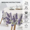 Table Cloth Lavender Color Imitation Espadrille Round Polyester Tablecloth Kitchen Decor Waterproof Catering Coffee Picnic Mat