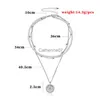 Pendant Necklaces Vintage Bohemia Coin letter Layered Chain Necklace For Women Shell Pearl Moon Long Choker Collar Pendant butterfly Necklace J230725
