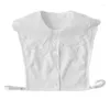 Yay bağları kadınlar beyaz gömlek yaka sahte yakalar dişi çıkarılabilir sahte dantel yarım bluz çıkarılabilir yaka kazak dekor