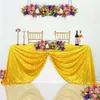 Table Skirt Golden Shining Cloth Wedding Banquet Party Decorative Birthday Christening Sequins Embroidered