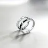 Trouwringen 2 stks/sets Zirkoon Hart Bijpassende Paar Set Forever Endless Love Ring Voor Vrouwen Mannen Charm Valentijnsdag sieraden