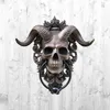 Decoratieve Objecten Beeldjes Satan Schedel Schapenkop Beeldje Deurklopper Ornamenten Hars Ambachten Standbeeld Decoratie Punk Muur Accessoires Decor 230724