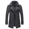 Men' Blends Men Coats Autumn Winter Solid Color Cold Resistant Woolen Overcoat Double Collar Casual Trench Coat Male 230725