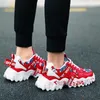 Sapato social outono moda estampado vermelho plataforma masculina ao ar livre tênis feminino robusto tênis casual masculino zapatillas hombre 230724
